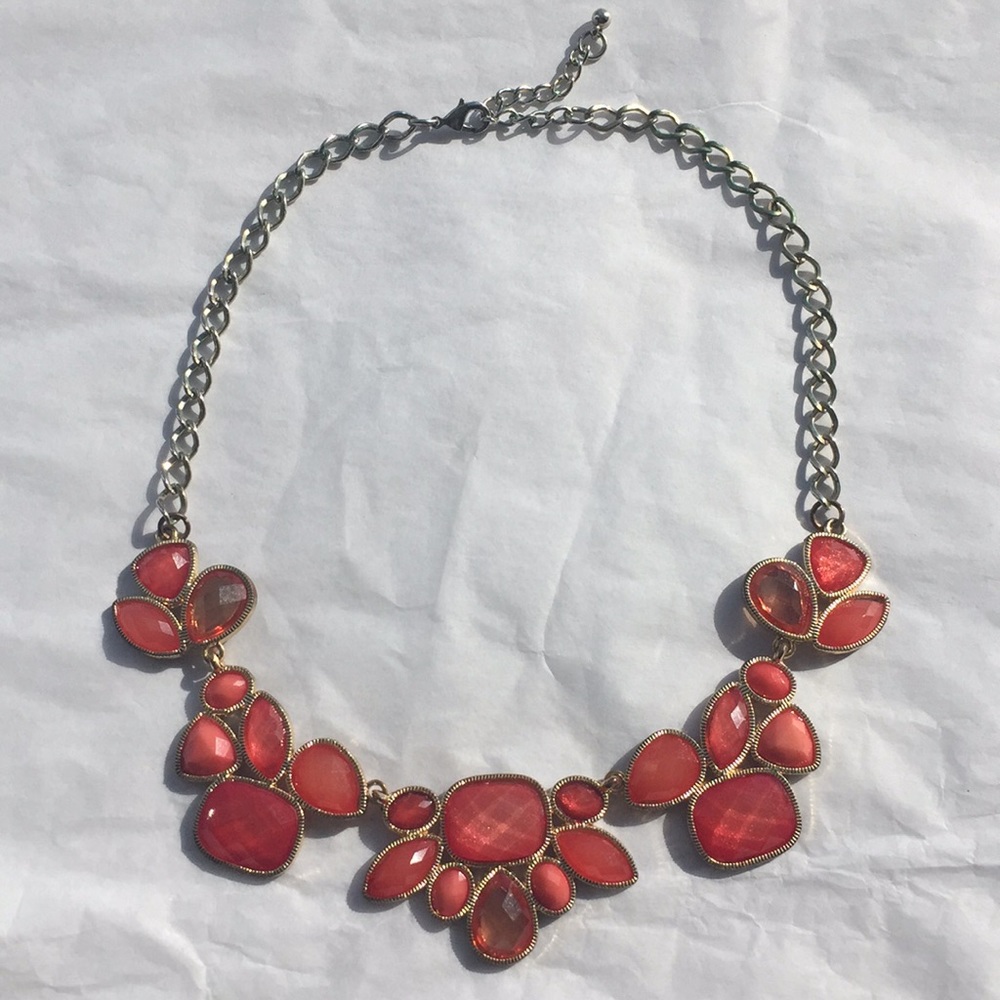Coral-jeweled necklace